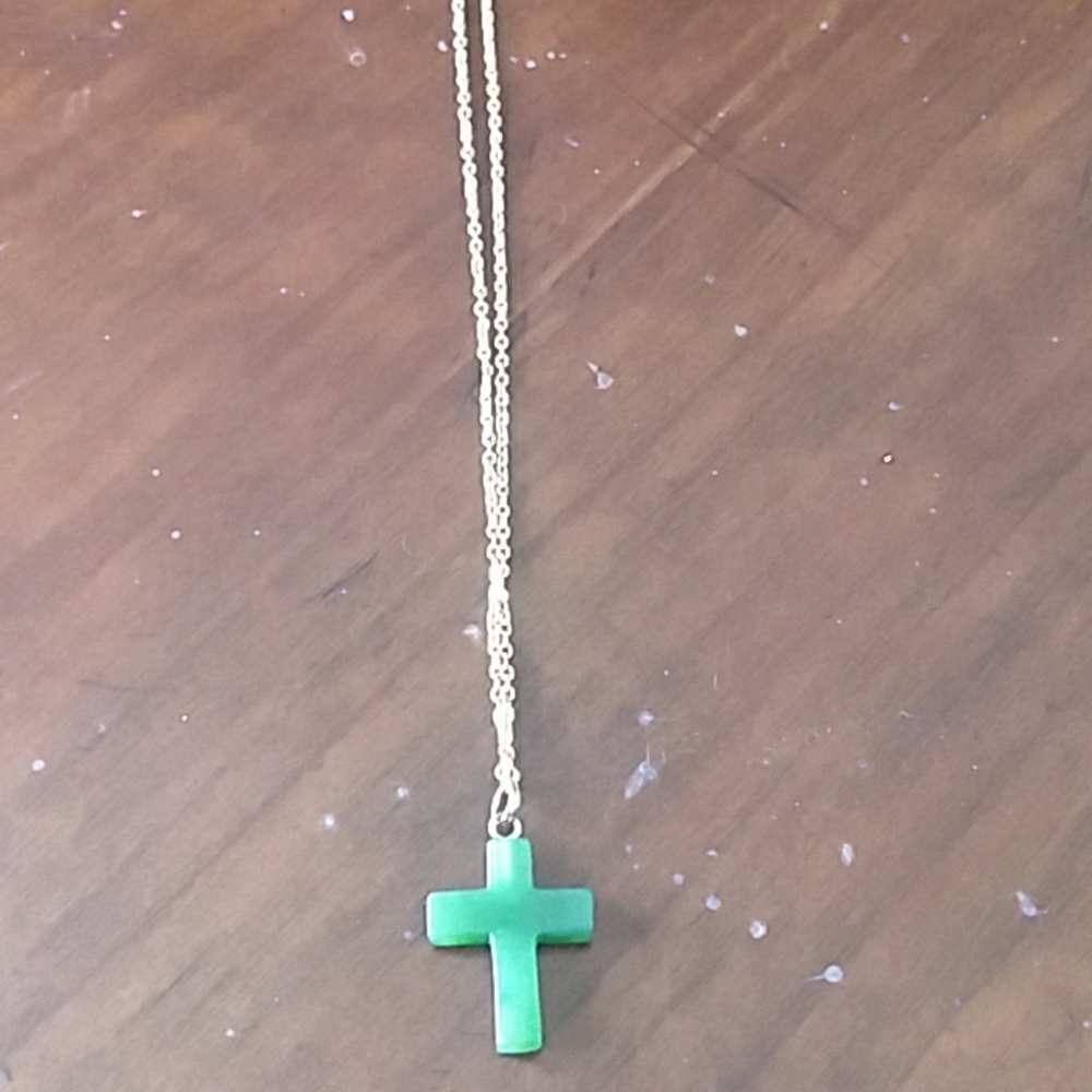 Jade Cross Necklace